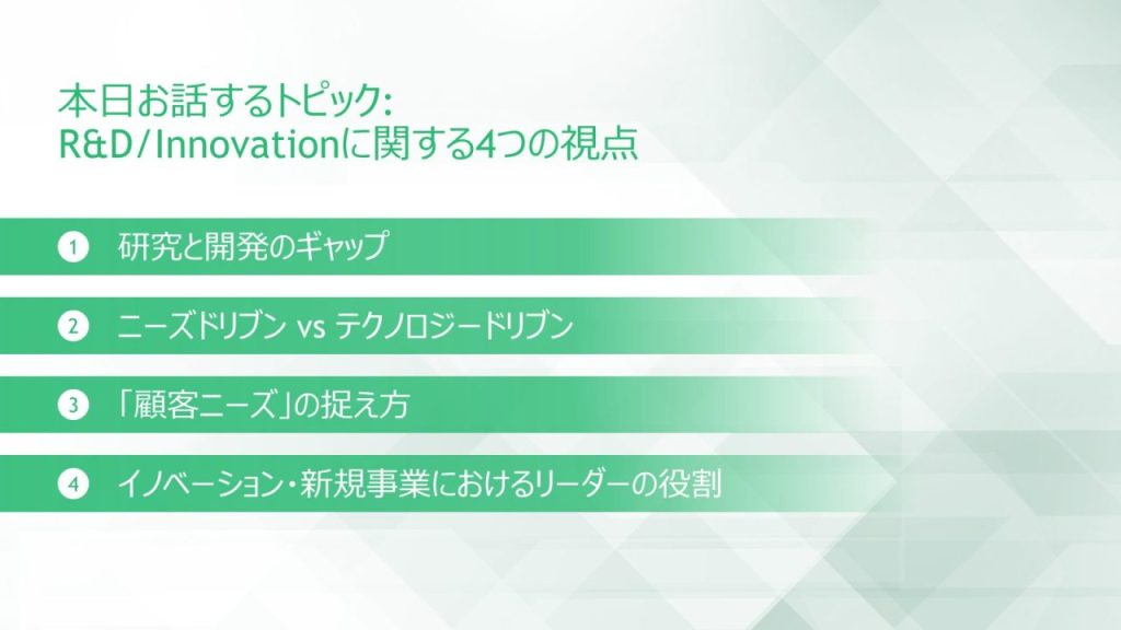 R&D・Innovationに関する4つの視点